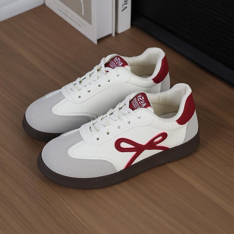 Cute Bowknot Sneakers for WomenSummer New Versatile NichechicThick-soled White Sneakers Loafers