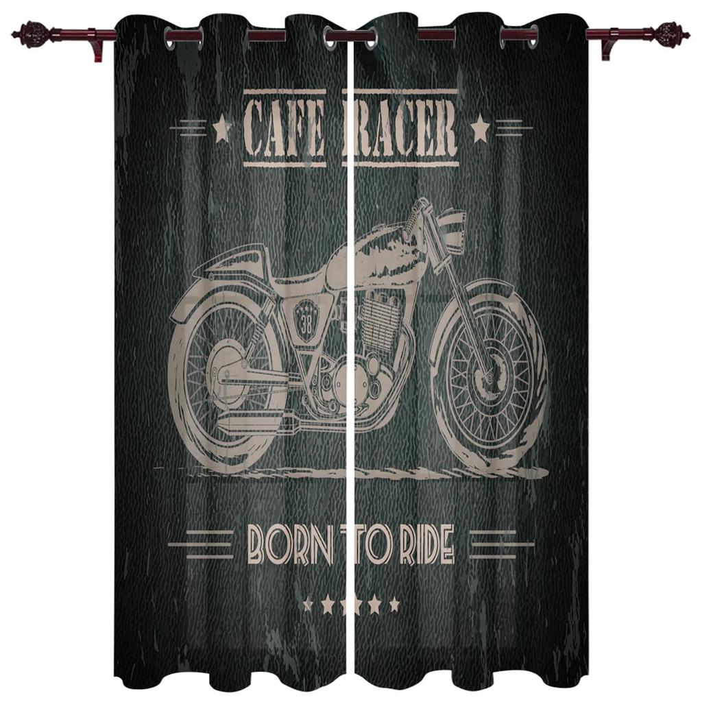Retro Nowy Jork Motocykl Zasłona Okienna Do Salonu Sypialni Dekoracja Domu Kuchnia Na Rolety Okienne Cortinas Zasłony 2 Panele