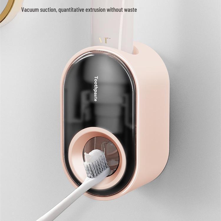 Wall-Mounted Automatic Toothpaste Dispenser & Toothbrush Holder