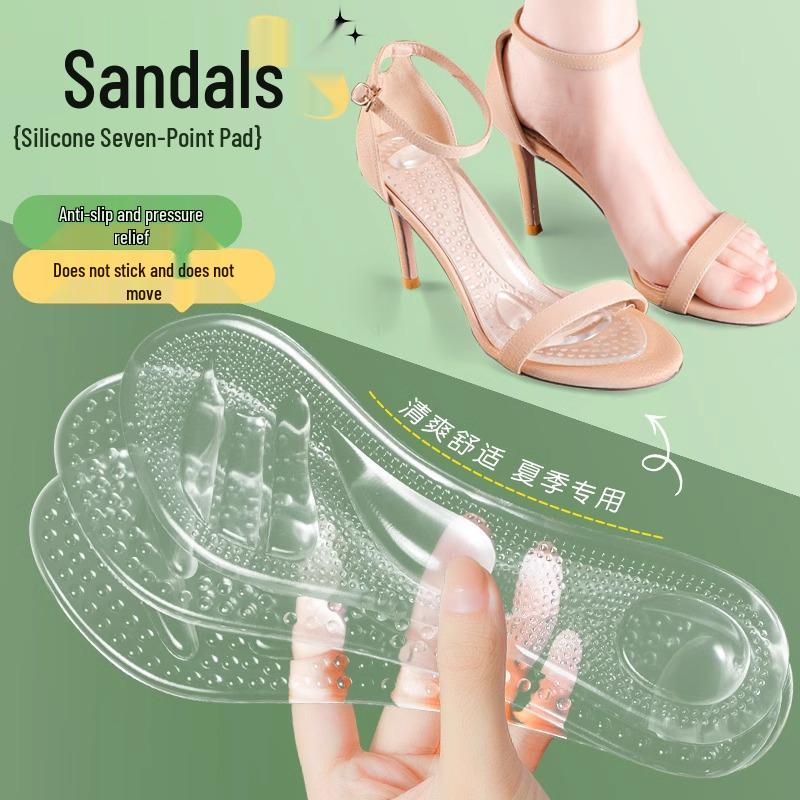 Antibacterial Silicone Non-Slip Cushion Insoles for High Heels & Sandals - Invisible Comfort & Protection