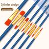 10-Piece Nylon Paintbrush Set with Plastic Handles for Oil, Watercolor, and Gouache Painting