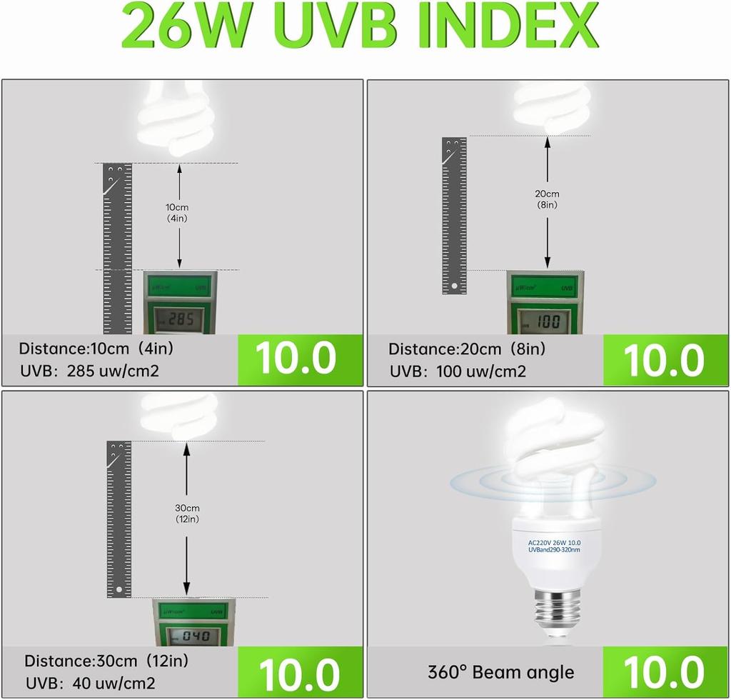 UVB 5.0 10.0 Reptile Heating Lamp 13W /26W UV Energy Saving Bulb Terrarium Basking Reptile Light Turtle Lizard Snake Lamps