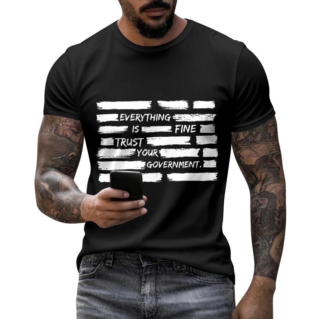 USA Anniversary Men's Casual Letter Print Short-Sleeve T-Shirt