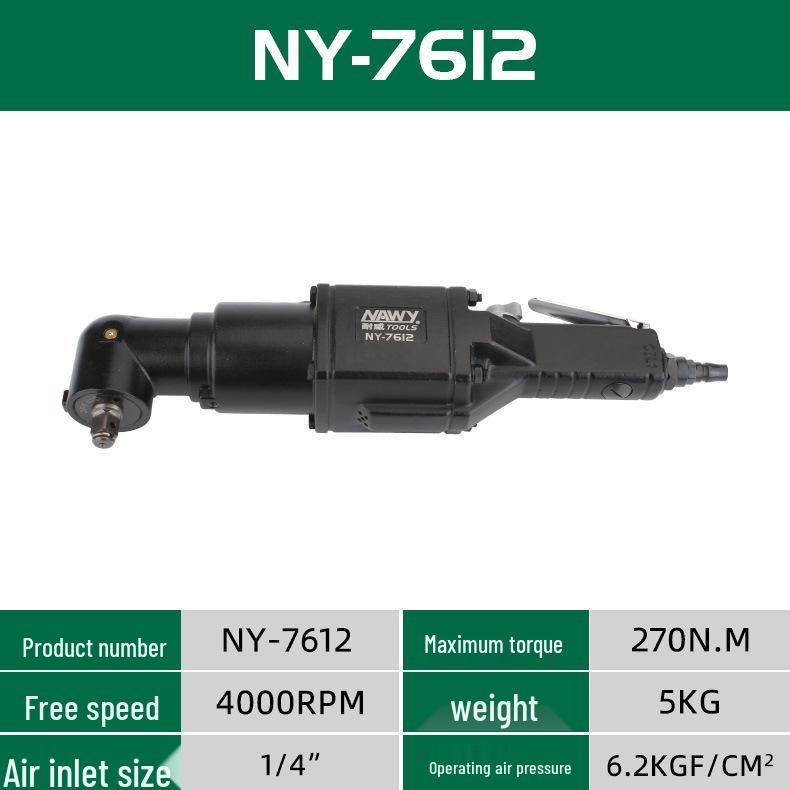 Industrial Grade NY-7612 Pneumatic Right Angle Ratchet Wrench with High Torque