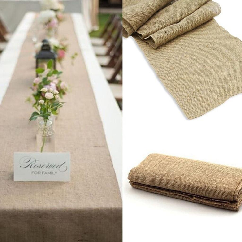 Cheap JuteRustic Burlap Jute Runners Wedding Hessian Table Cloth Runner