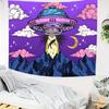 Mystical Ufo Encounter Wall Tapestry For Living Room Decor, Featuring A Stunning Illustration Of An Alien Spaceship Hovering