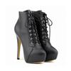 Autumn Winter Platform Ankle Boots For Women Sexy Round Toe Pumps Lace-Up Runway Female Shoes Buckle Strap Pole Dance High Heels