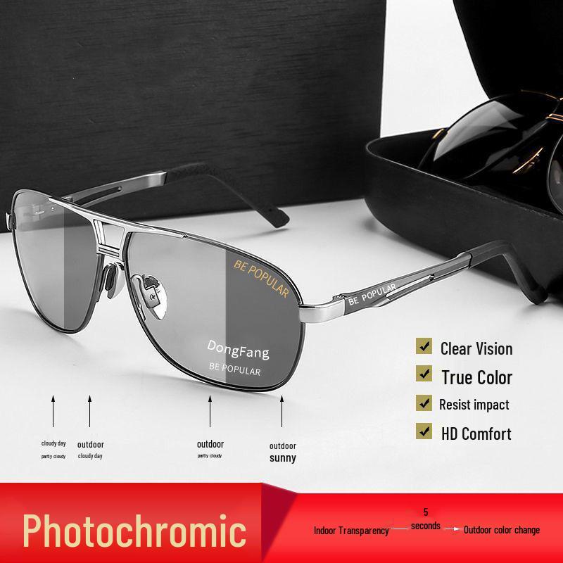 Day-Night Polarized Photochromic Sunglasses: Anti-Glare, HD Vision for Fishing & Driving