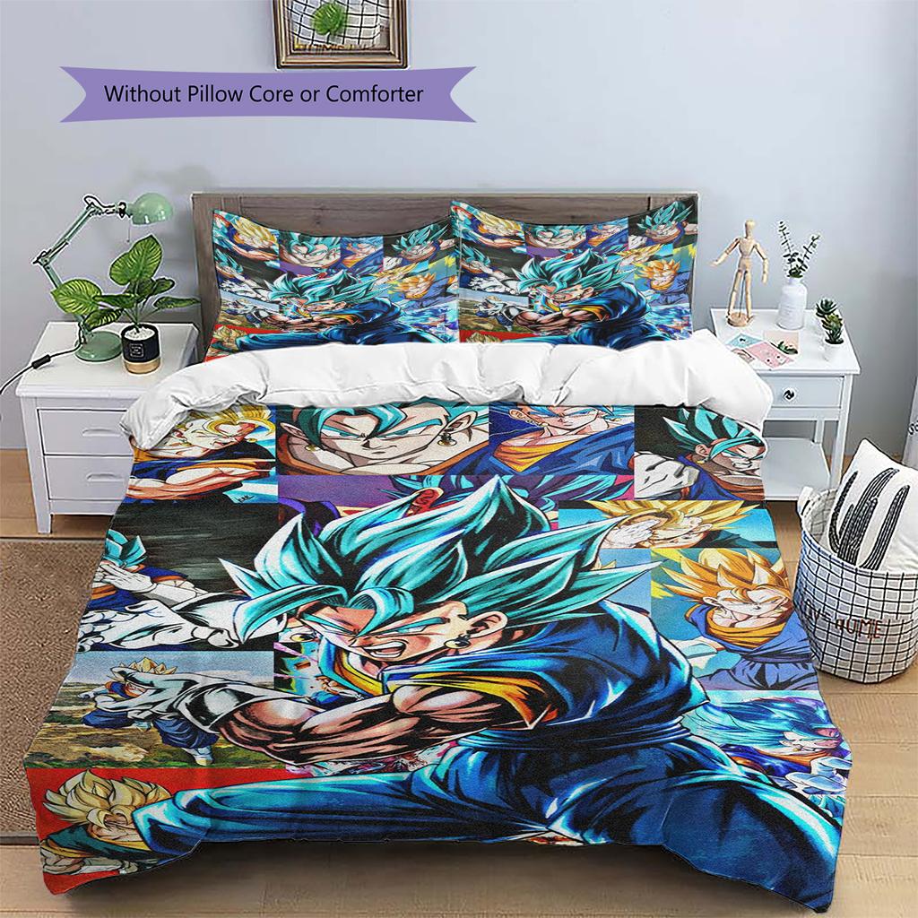 Juego de Ropa de Cama con Estampado de Dibujos Animados Colcha Funda de Colcha Funda de Almohada Decoración del Hogar Regalo de Cumpleaños (1 * funda nórdica + 2 * fundas de almohada, sin núcleo)