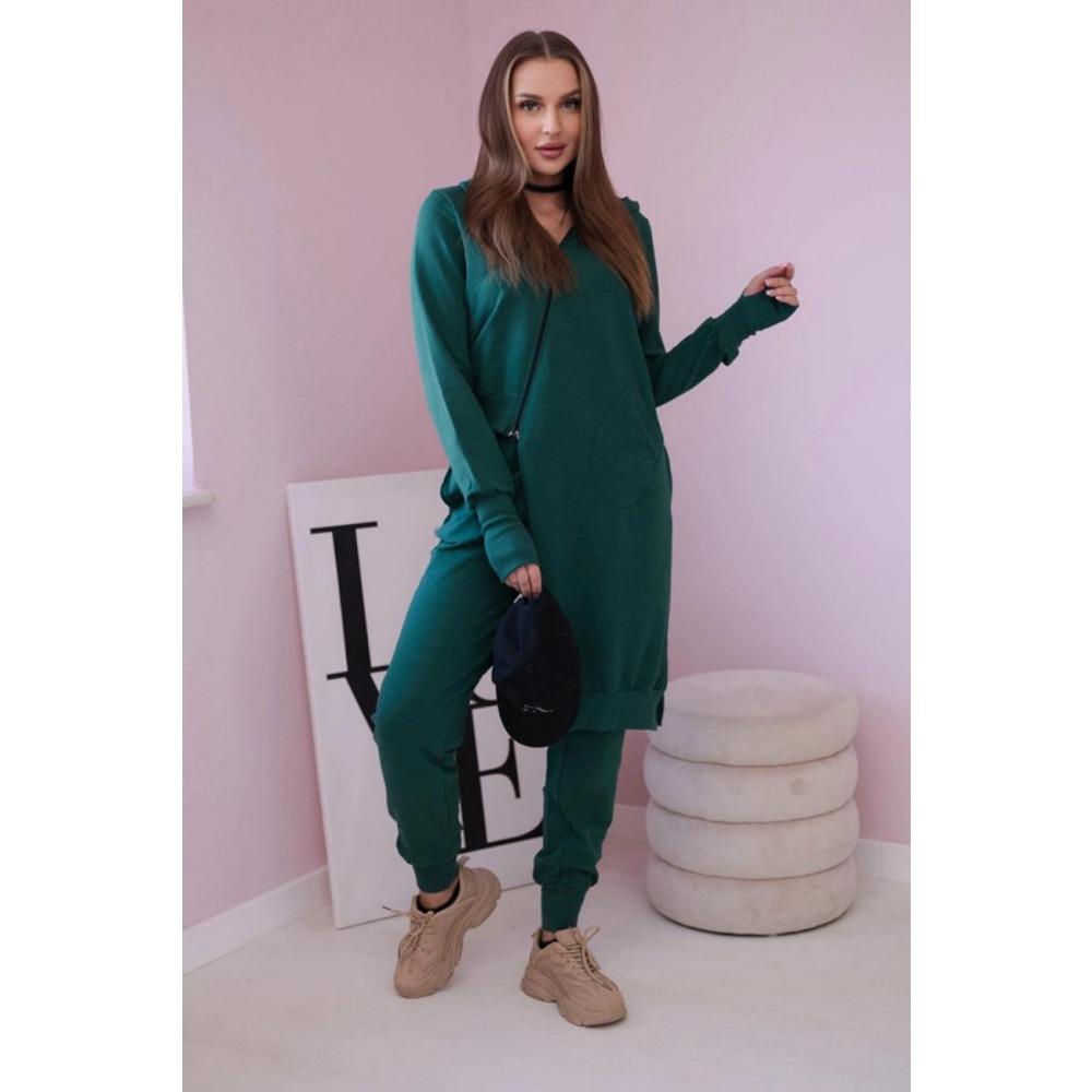 New Women's Hooded Sporty Fashionable Casual Zipper Large-sized Asymmetrical Long-sleeved Set