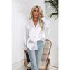 Langermede silkeskjorter Dame Spring Button Up Satin Bluse Sommer Løs kontor Dameoverdeler Blusas Casual Shirt 26105