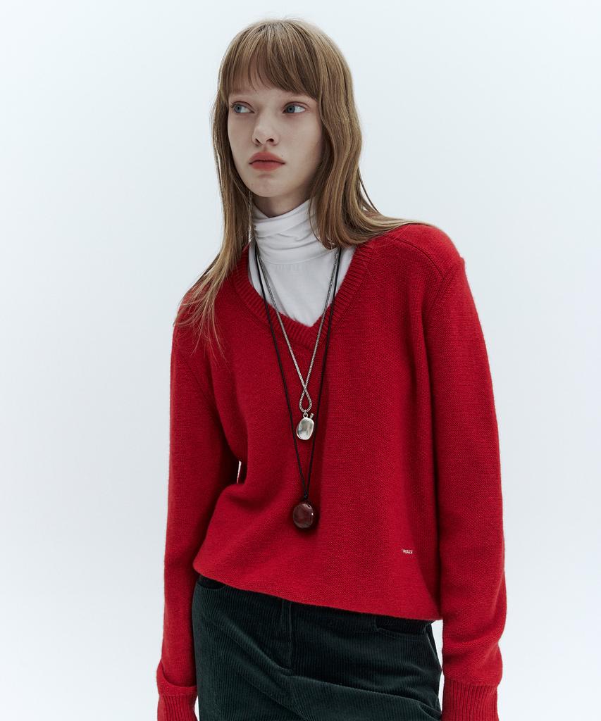 CITYBREEZE Wool Essential V-Neck Knit_5 Colors