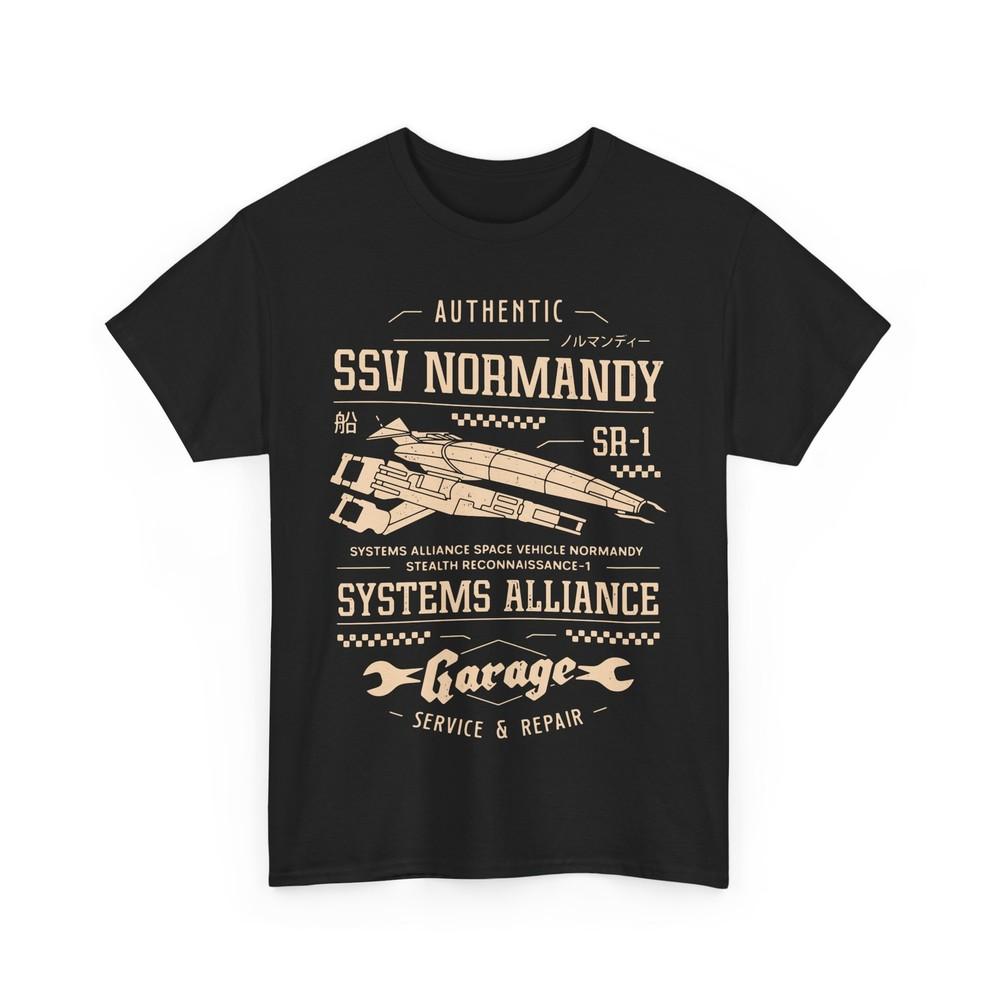 

Унисекс футболка Ssv Normandy Garage. Видеоигра Mass Effect. Командир Шепард L
