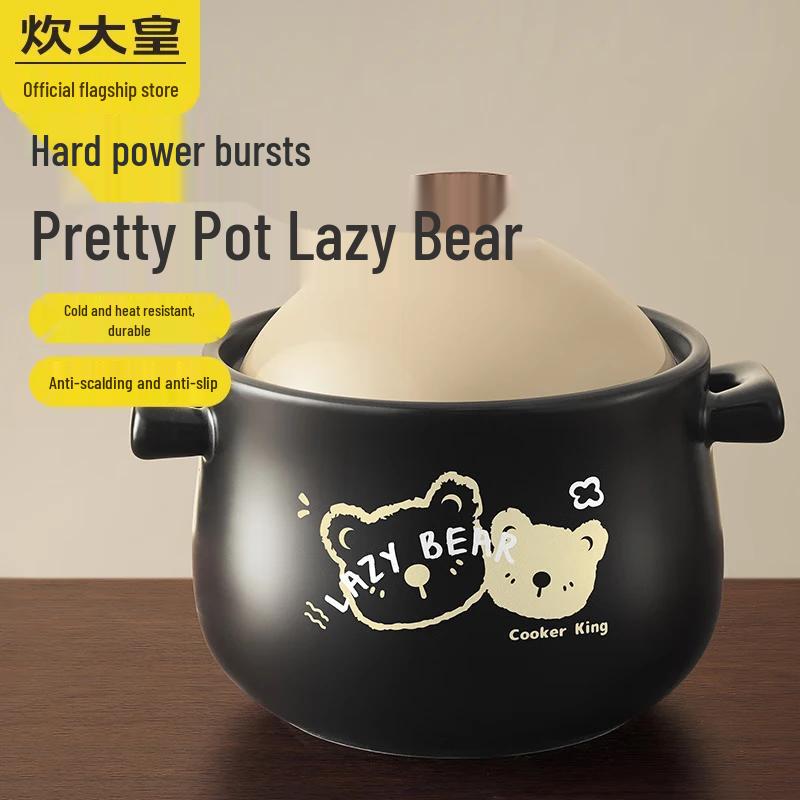COOKER KING Lazy Bear Ceramic Stew Pot