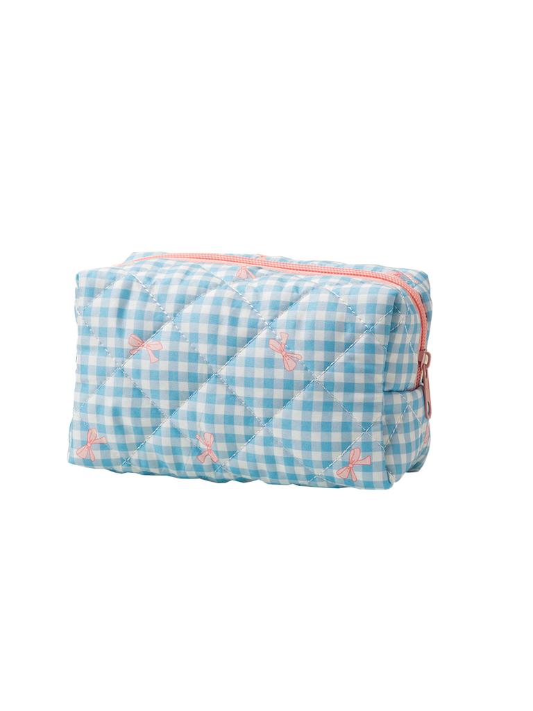 1PC Plaid Bow Pencil Case, Student Portable Pencil Case, Stylish School Supplies Stationery Storage Bag, Desktop Items Storage