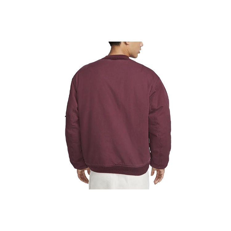 Nike Chaqueta Holgada de Manga Larga con Logo de Color Sólido para Hombre Ropa Exterior Roja DX0681-681