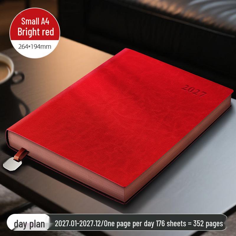 2026 A5 Planner: Soft Leather Cover, Annual Calendar, Custom LOGO Efficiency Notebook