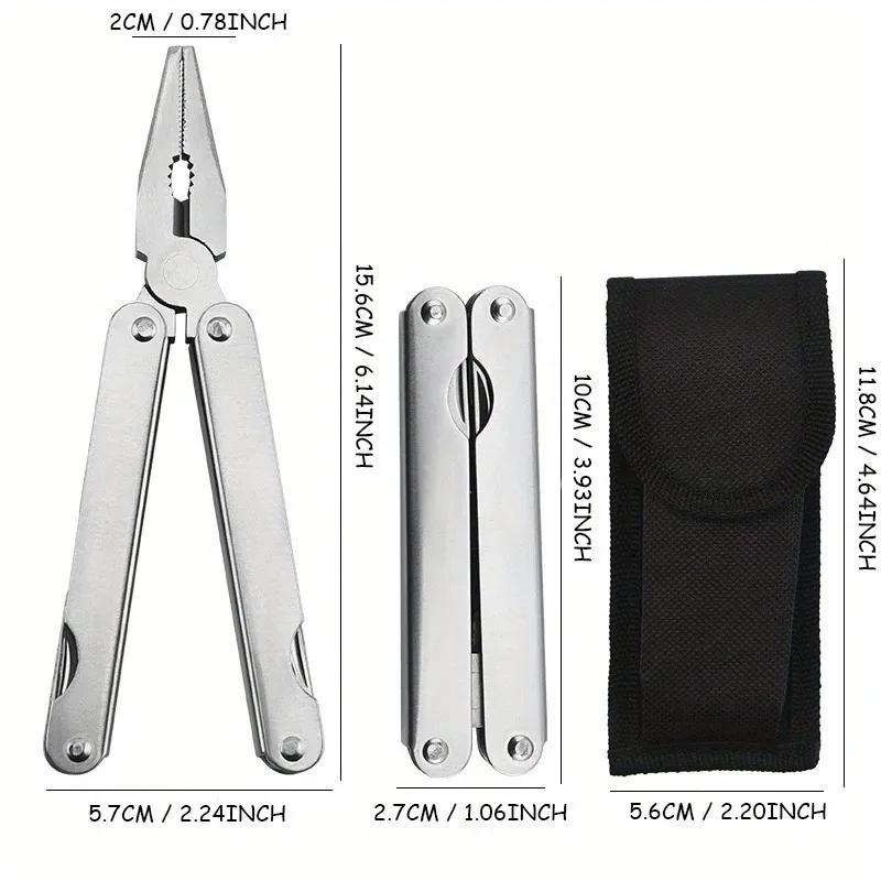 Damaly, Multifunktionale Kombizange Outdoor-Werkzeuge Schraubendreher Edelstahl Klappmesser Tragbar Klappbar Outdoor