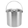 Edelstahl Eisbehälter Doppelschichtig Wein Champagner Bierfass mit Griff für Bar Party 2L 15.5x15.7cm 6.1x6.2in