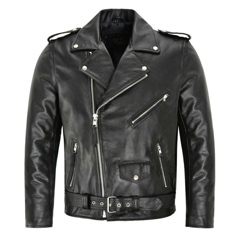 Men's Casual European and American Leather Motorcycle Jacket