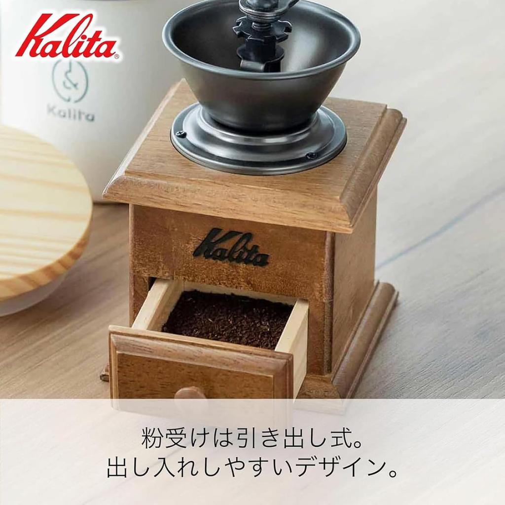 Kalita Coffee Wooden and Aluminum Grinder with High Grit Mini Mill with Adjustable Hand Manual Coffee Perfect Gift Mill, Consistency, AC, Coarseness,
