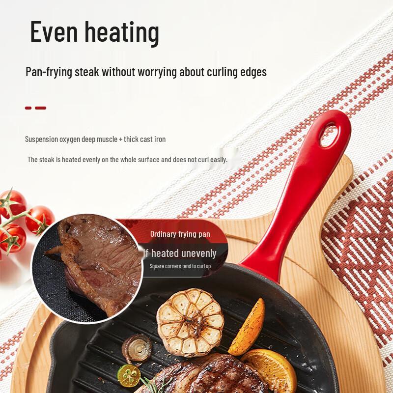 Supor 25cm Cast Iron Ribbed Steak Frying Pan