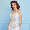 Dames Korset Tops Off Shoulder Kant Strik Design Regular Fit Shapewear Perfect Figuur Vetersluiting Taille Trainer