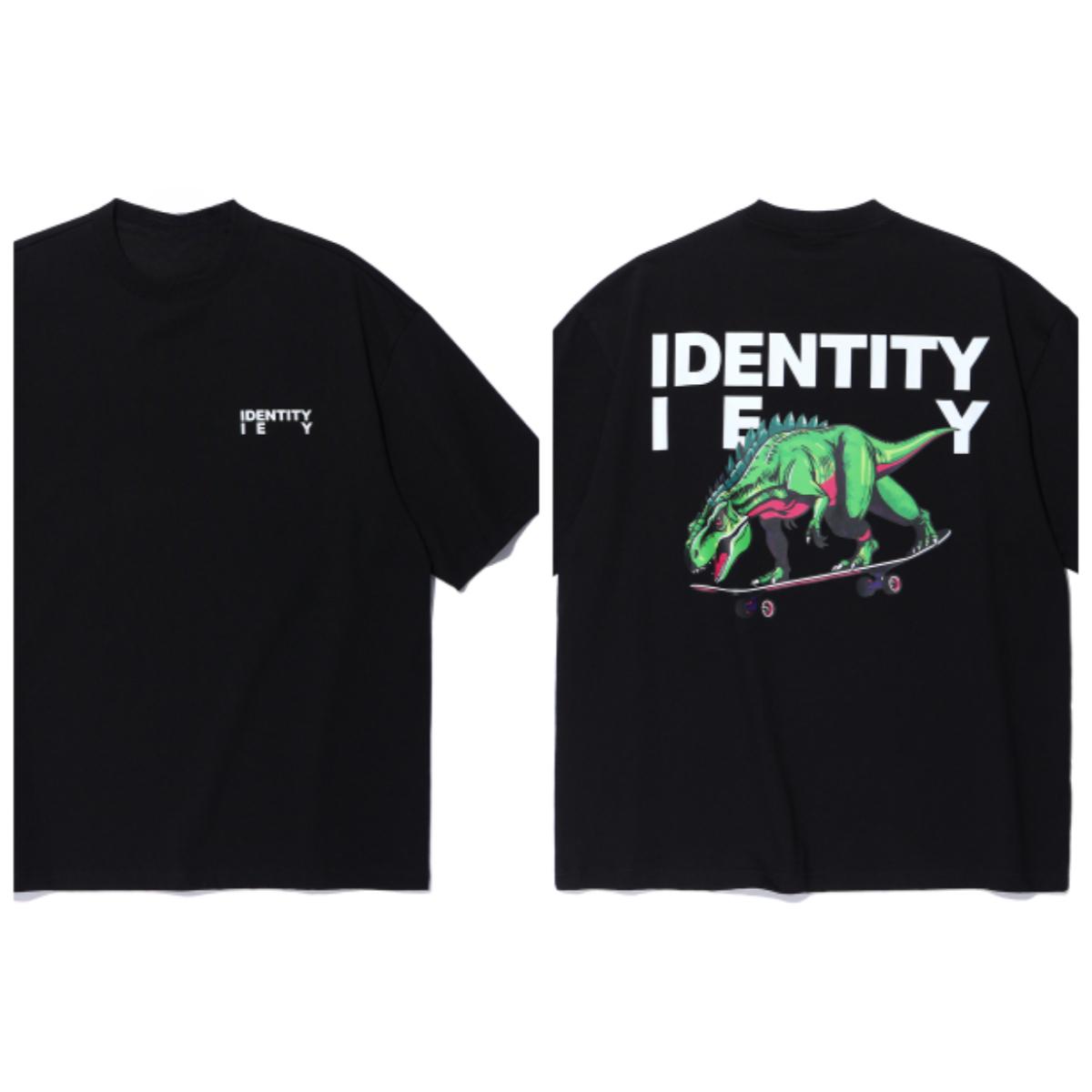 

Лето 2025 года, новая корейская звезда с принтом динозавра, повседневная брендовая мужская и женская футболка с короткими рукавами в стиле Харадзюку XXXXXL