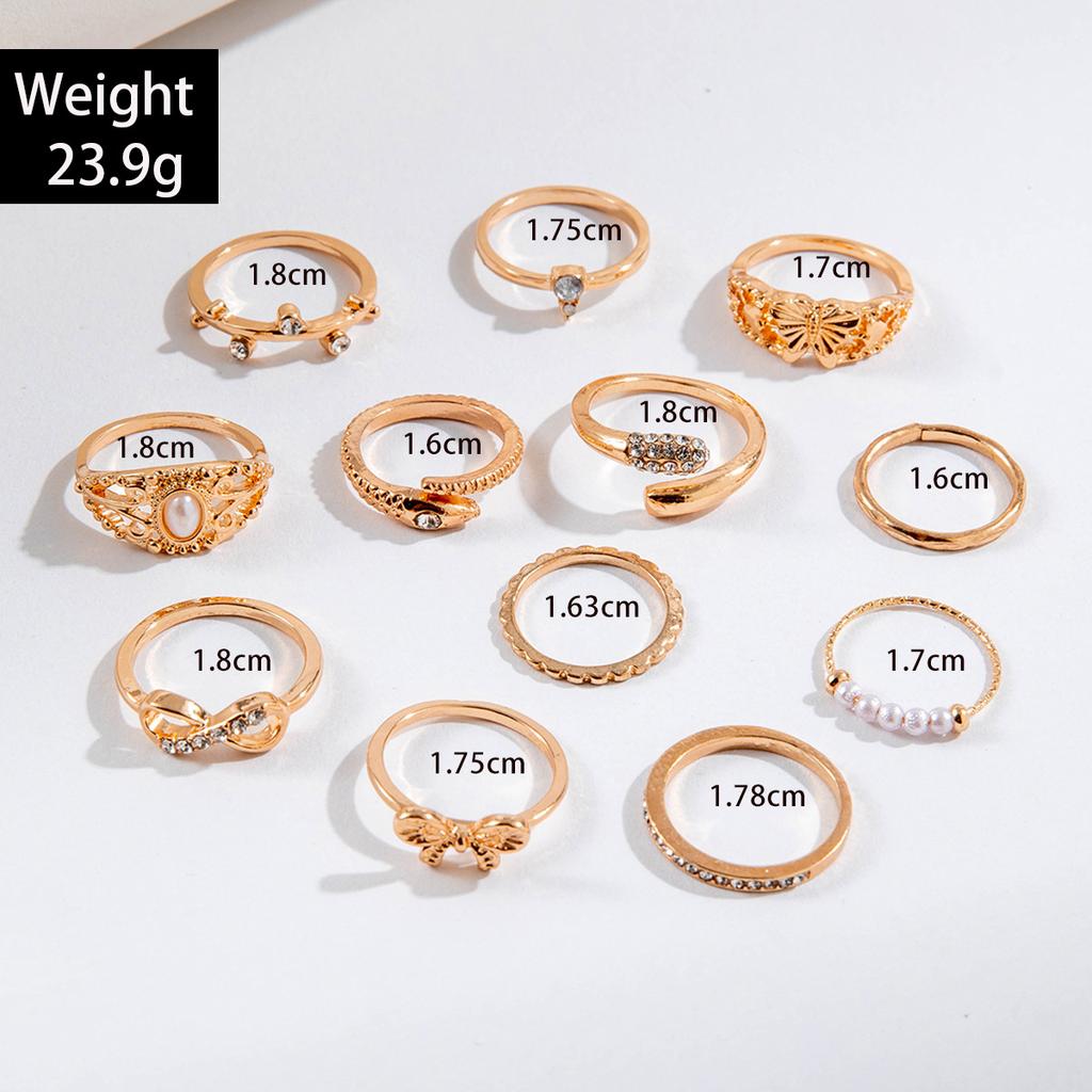 Nová Móda Všestranný List Láska Prsten Set Personalizovaný Geometrický Stohovatelný Kloubový Prsten Vícedílný Set