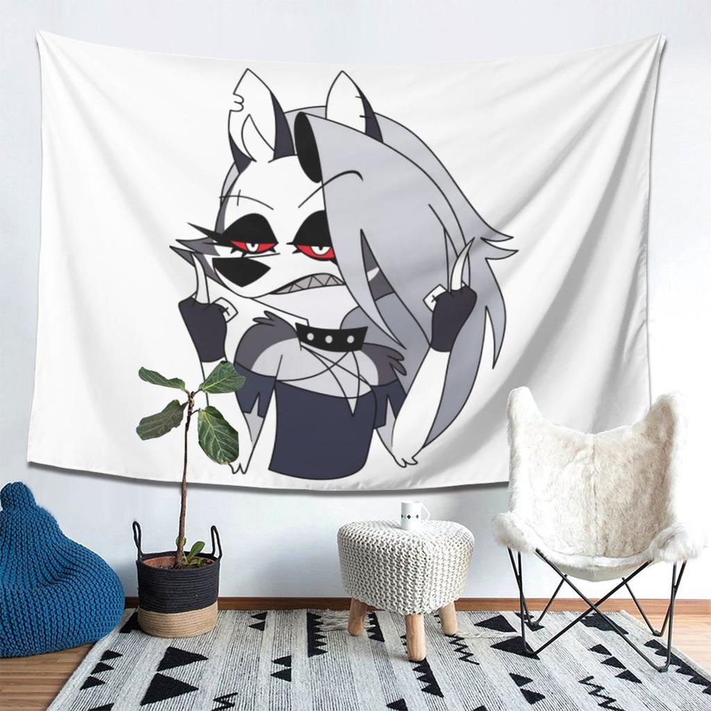Helluva Boss Loona Tapestry Wall Hanging Aesthetic Home Decoration Tapestries for Living Room Bedroom