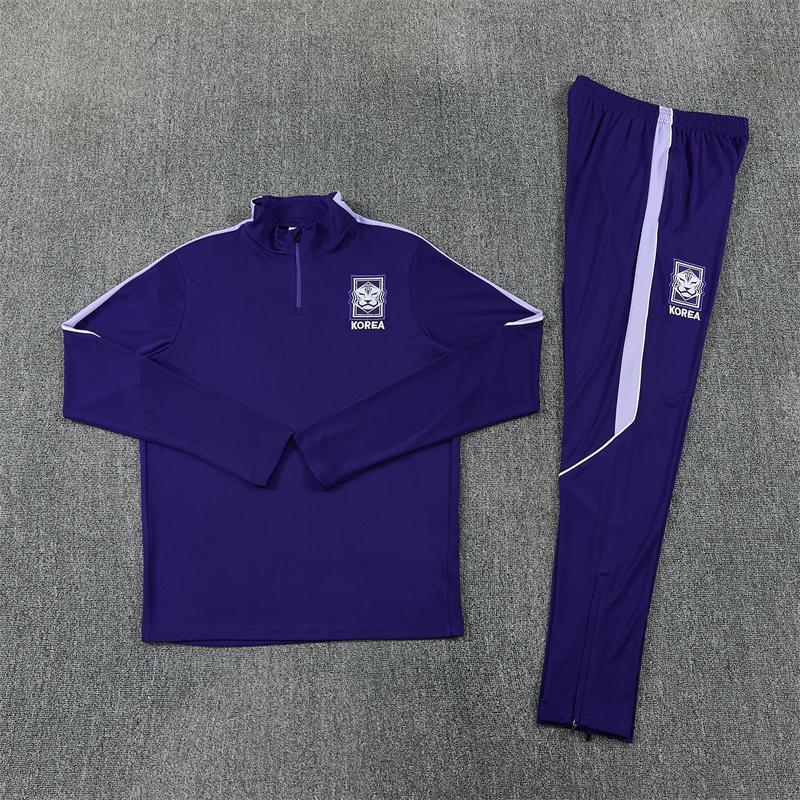 Adult National Team Soccer Training Jerseys Long Sleeve Half Zip Cotton Blend Sports Wear