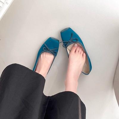 Zapatos Mary Jane de nicho con temperamento francés, zapatos casuales suaves para mujer, nuevos para primavera y verano 2025, zapatos de una sola suela con lazo de satén interior