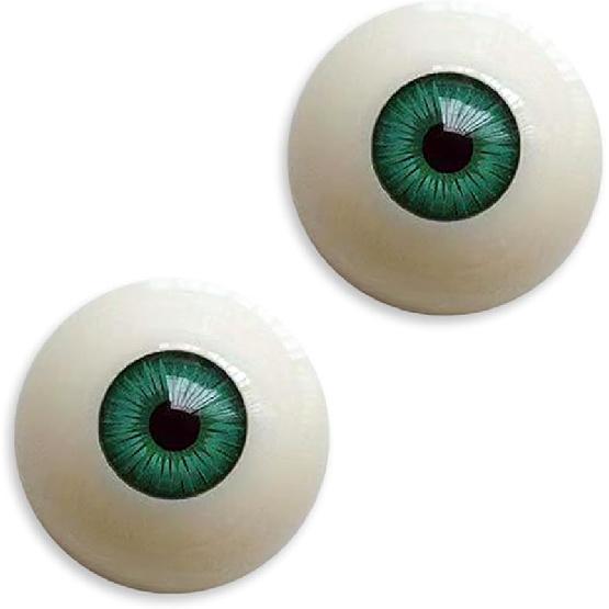 Realistic Acrylic Halloween Eyeball 4 Pairs Half Round Plastic Eyeball Doll Making Eyes Halloween Decor Props 1.18 in Fake Eyes, Black, Brown, Green,