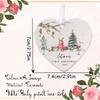 1pc Personalized Bunny Baby First Christmas Ornament Ceramic Christmas Ornament for Baby Girl Boy New Baby Gift Xmas Keepsake