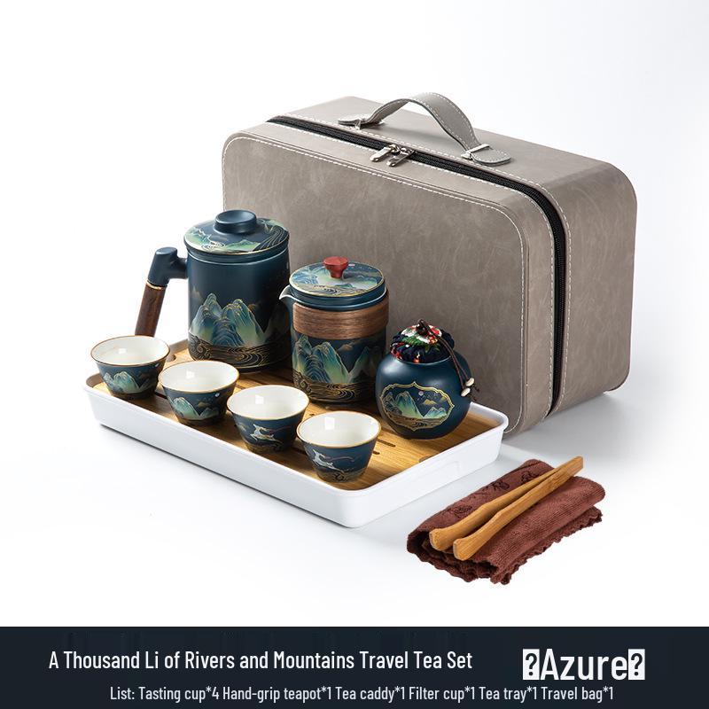 A Thousand Li of Rivers and Mountains Tea Set: Elegant Gift Box for Friends and Elders
