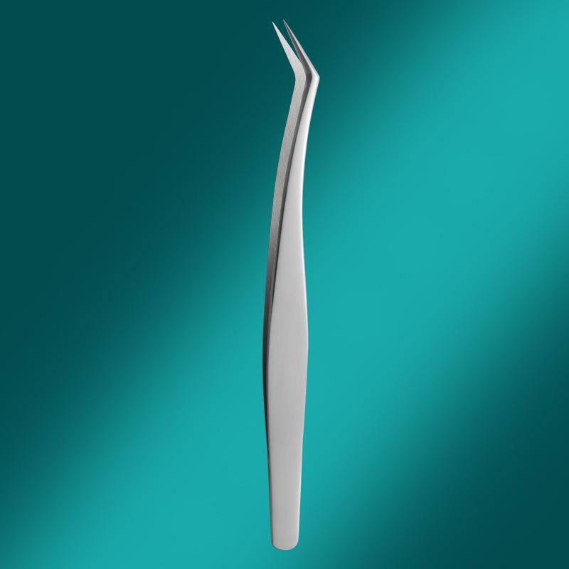 Golden Precision Eyelash Tweezers Set - Extended Dolphin Feather Clamp