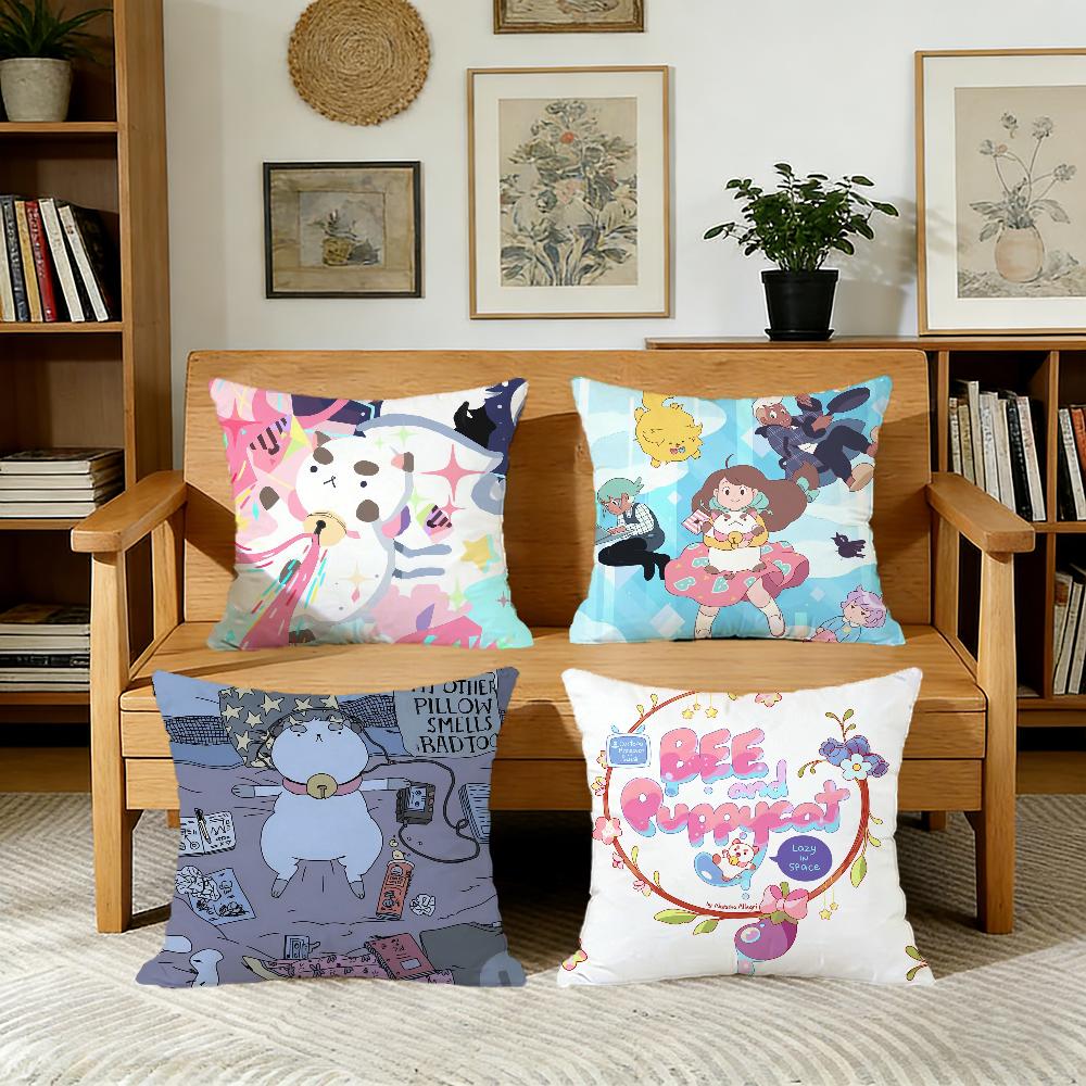 Bbee cute Ppuppycat Anime cushion cover For Pillow Printing Sofa Decoration Home Car Room Coffee Shop Office Nordic Simplicity