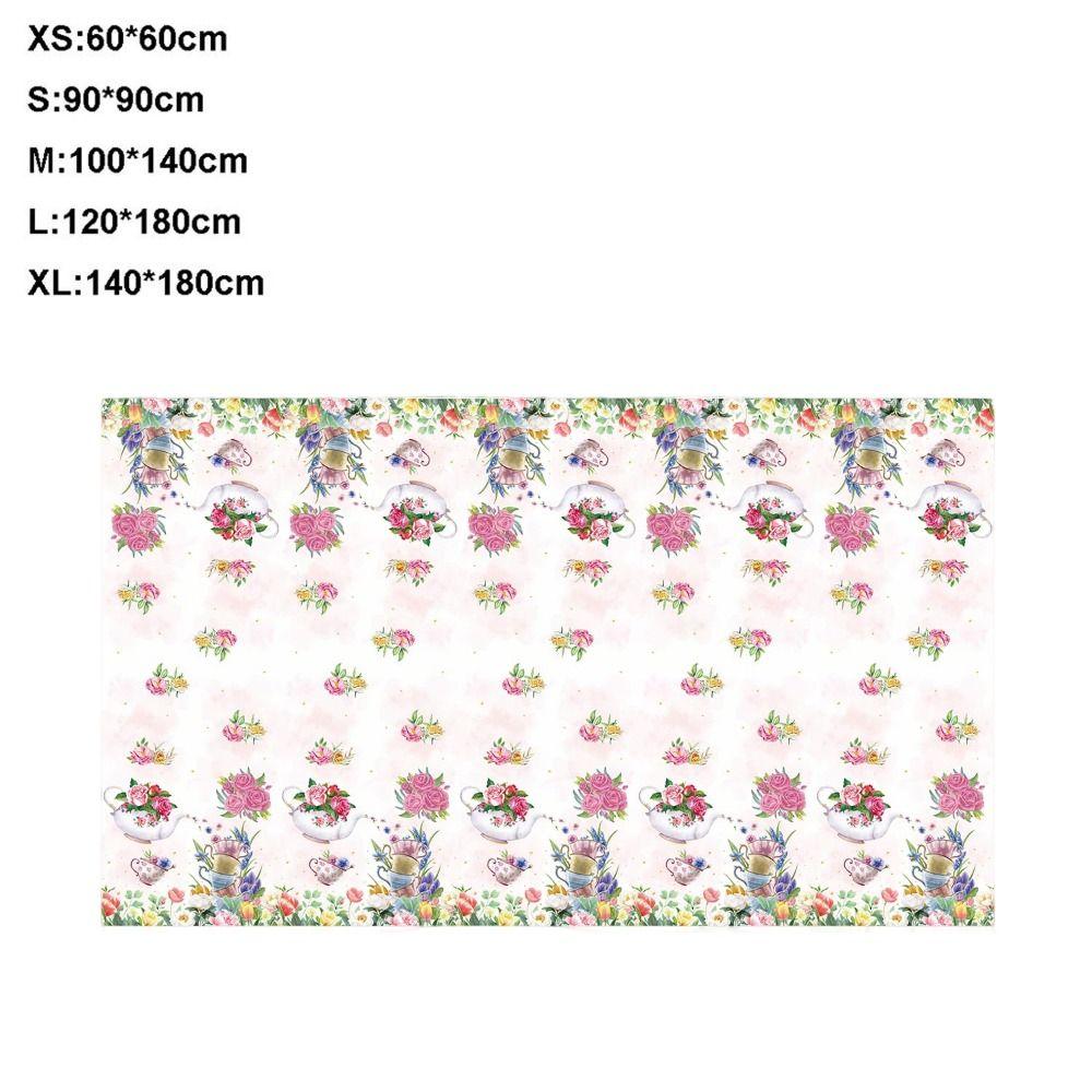 New Tea Party Decoration Floral Tablecloth Waterproof Reusable Table Cover Rectangle Shape DIY Table Mat Party