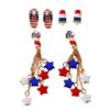 Independence Day Alloy Bracelet, Red, Blue and White Pendant, National Flag Alloy Accessories Pendant Length + M Tail Chain