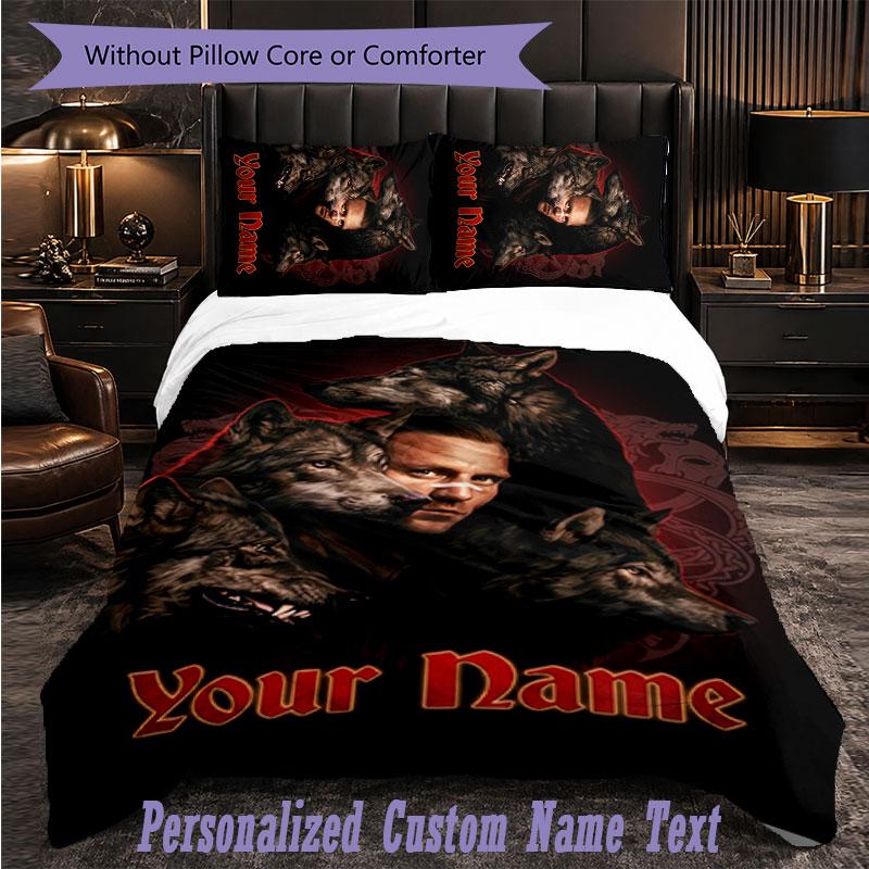 Personalized 3Pcs Bedding SetKontra K Custom Text Duvet Cover Pillowcase Set Bedroom Gift