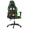 Gaming Chair with Massage Function Black and Green Artificial Leather