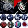 2pcs 74mm Car Front Grill Emblem Covers And Center Console Knob Interior Stickers for Alfa Romeo 159 147 166 Giulietta GTAM 7 Co