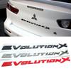 ABS Letters Decals Car Rear Trunk Emblem Sticker for Mitsubishi Evolution X Badge EVO Lancer 9 10 ASX L200 Pajero Eclipse