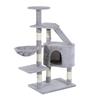 Cat Tree for Indoor Cats Kitten Scratching Post Scratch Scratcher Climb Activity Center Play House Pet Furniture 125cm (Grey)