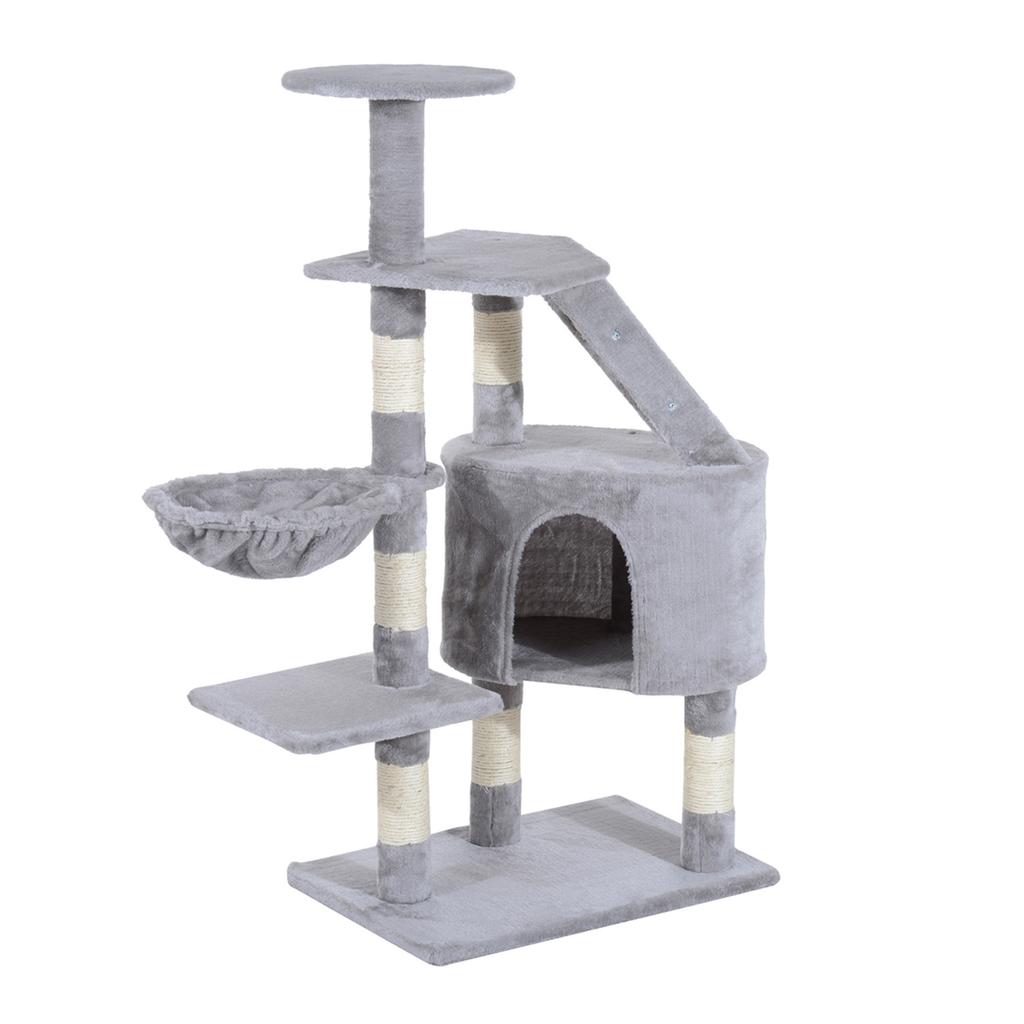 Cat Tree for Indoor Cats Kitten Scratching Post Scratch Scratcher Climb Activity Center Play House Pet Furniture 125cm (Grey)