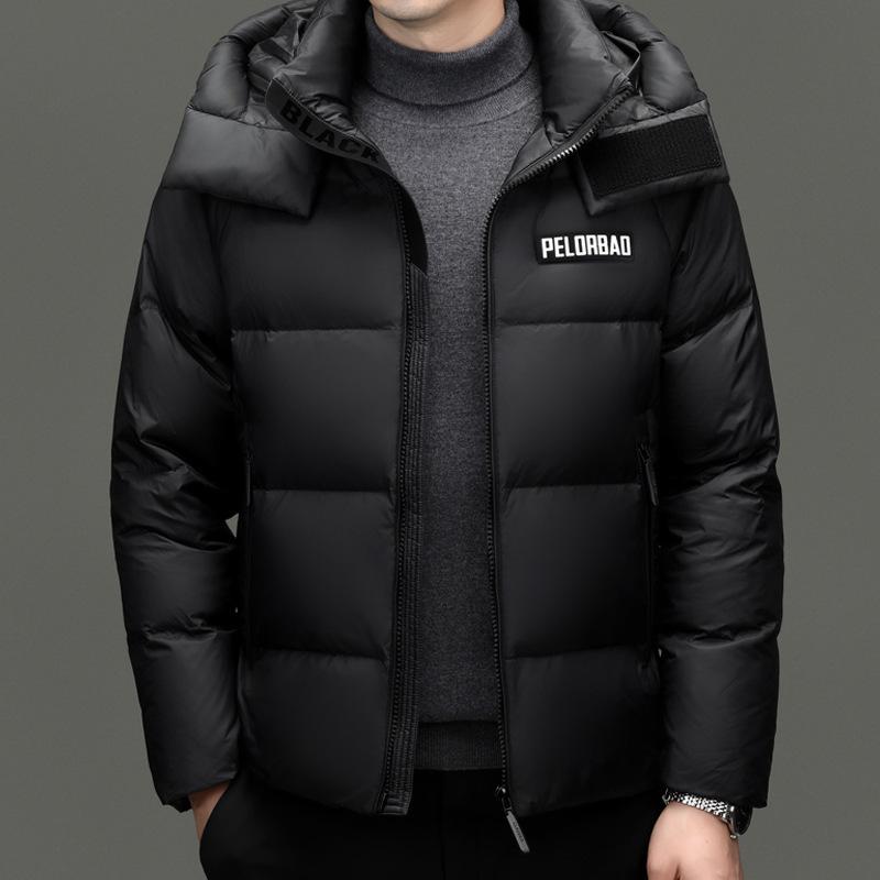 2025 Men's Winter Hooded Short Down Jacket - 90% Duck Down Casual Outerwear