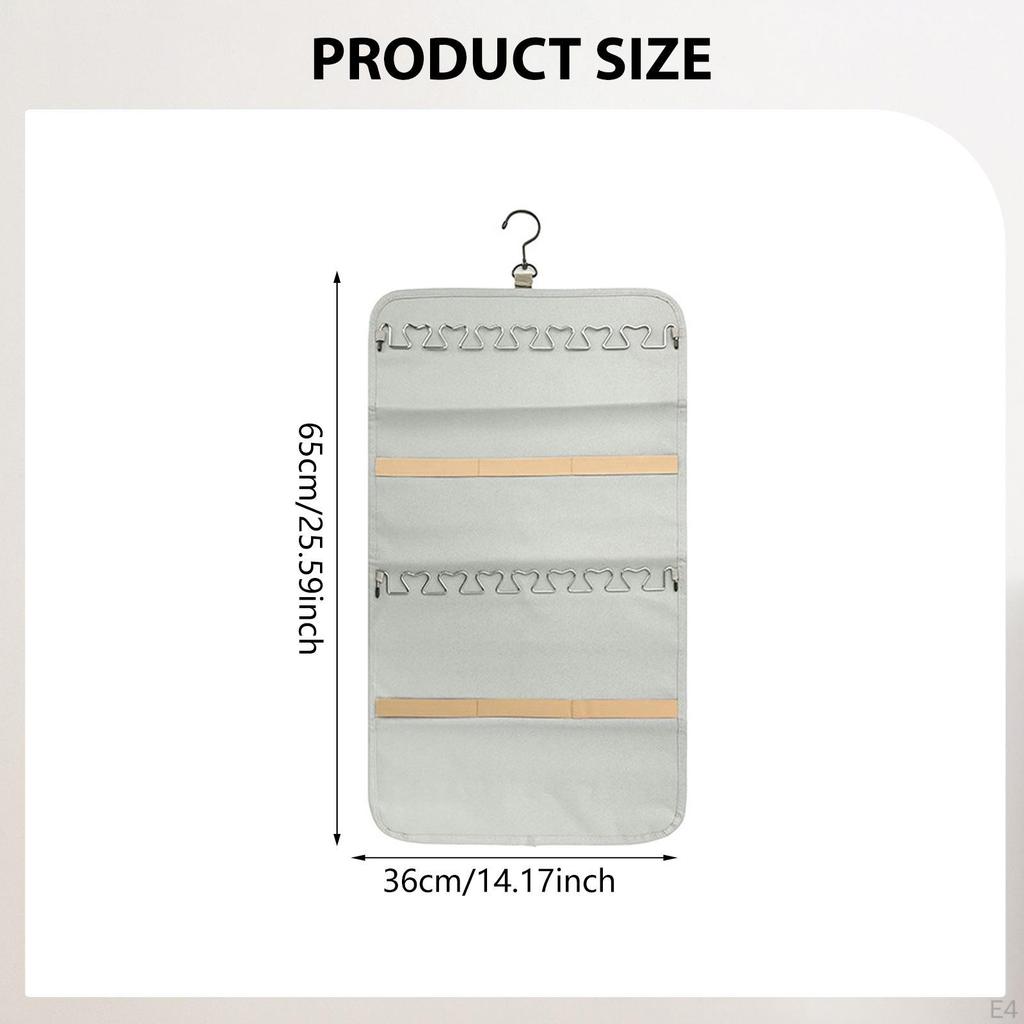 Double Sided Hanging Jewelry Organizer Roll for Earrings Rings Wall Door