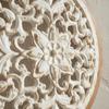 Arte da Parete Floreale Intagliata Pannello in Legno Sbiancato Traforato Decorazione per la Casa