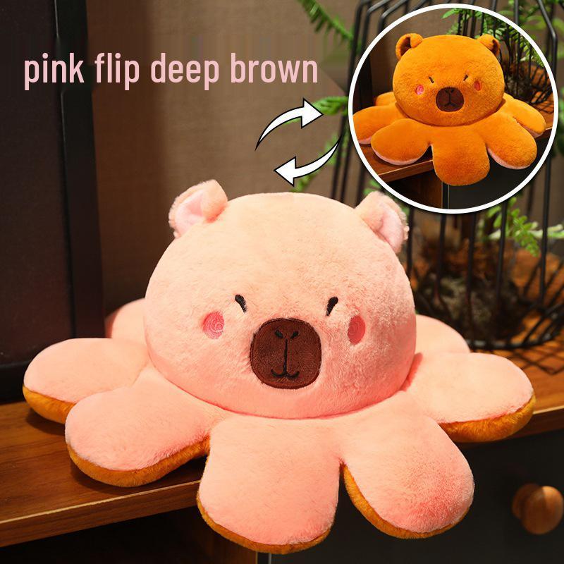 

Capybara Plush Toy: Reversible Octopus Pillow & Girl’s Sleep Doll 90cm (1.2kg)