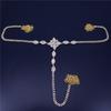 Fashion White Gemstone Pattern Rhinestone Body Chain, European And American Personalized Women'S Sexy Thong Underwear Chain